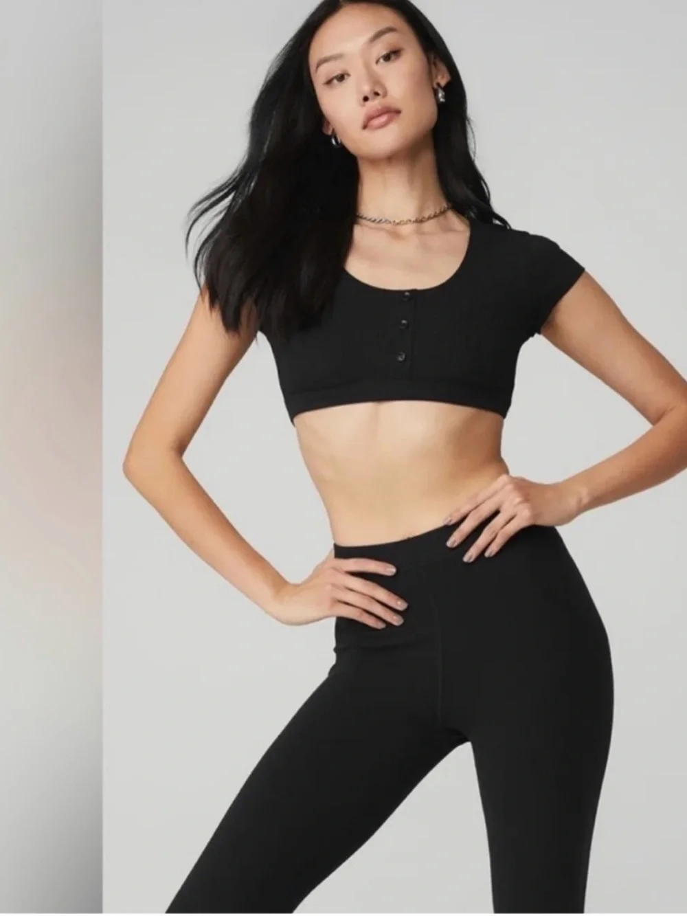 Alo Blissful Henley Bra Top NWT